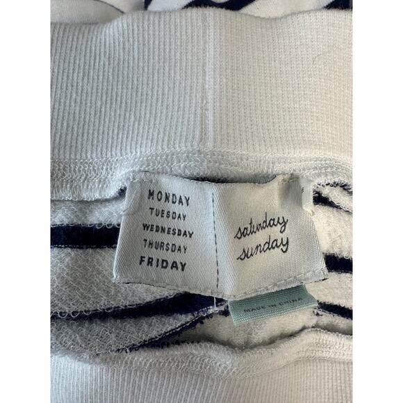 Saturday Sunday Navy Stripe Drawstring Midi Skirt with Pockets M Nautical Resort - Picture 6 of 8